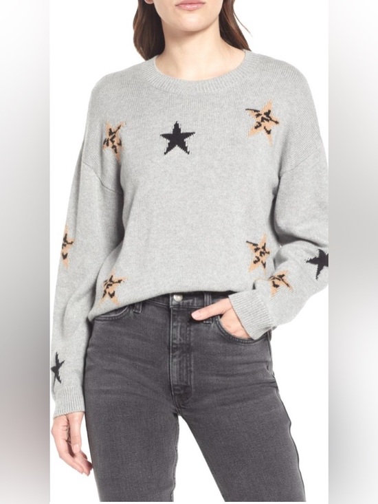 Rails Sweaters - Rails Perci Star Sweater in the color Heather Grey Animal Stars M